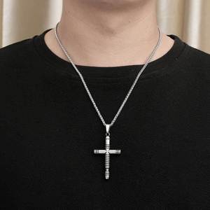 <b>Cross</b> Pendant Necklace Stainless Steel Men's Retro <b>Cross</b> <b>Chain</b> SP932 - Product Image 4
