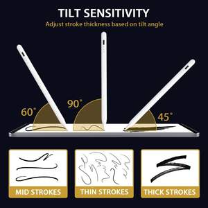 Stylet intelligent magnétique en aluminium avec détection d'angle d'inclinaison, pointe remplaçable pour tablettes iPad, anti-touche accidentelle, tactile capacitif actif - Product Image 2