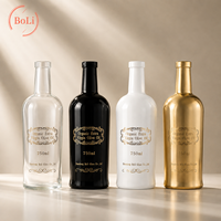 Bouteilles diffuseurs carrées personnalisées en verre super flint 500ml/750ml pour whisky, rhum, gin, avec bouchon en liège et impression sur surface transparente