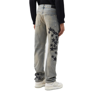 Pantaloni <span class=keywords><strong>Jeans</strong></span> <span class=keywords><strong>Jeans</strong></span> da uomo con toppa in <span class=keywords><strong>pelle</strong></span> <span class=keywords><strong>di</strong></span> Star della moda - Product Image 4
