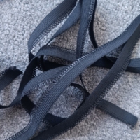 1107/1.0 Bande élastique noire en dentelle picot pour sous-vêtements, ceinture en tissu extensible à bord picot pour vêtements et lingerie