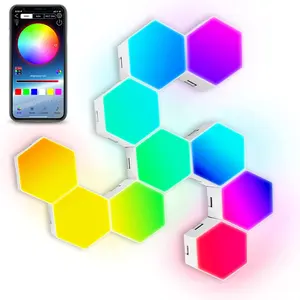 Hexagon Wand leuchte LED-Panel-Smart APP RGB Sechseckige modulare Gaming Light Musik