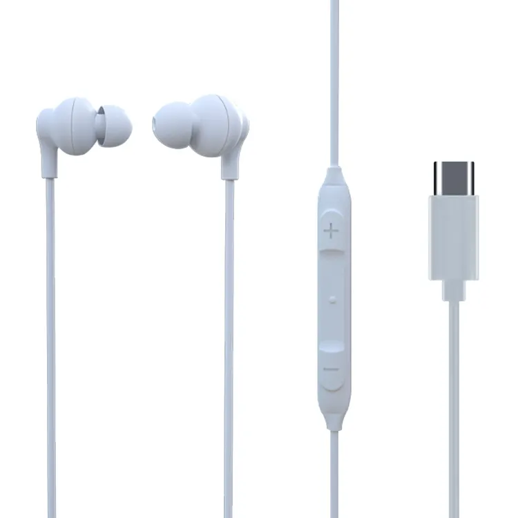 หูฟังอินเอียร์แบบมีสายเชื่อมต่อสเตอริโอขนาด3.5มม./ประเภท C หูฟังกีฬาแฮนด์ฟรีสำหรับ iPhone/Samsung/Huawei