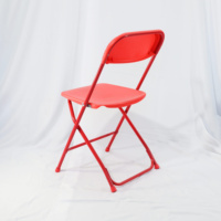 Chaises pliantes en plastique rouge pour événements de mariage et mobilier de jardin extérieur en gros