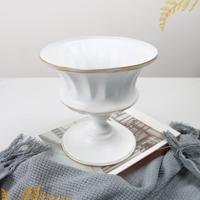 Pot de fleurs vintage de luxe en métal doré, centres de table de mariage, décorations de table, vase en fer texturé en relief, pour intérieur, maison, jardin, hôtel