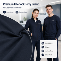 Tela de Algodón y Elastano de 260 g/m², Tela de Poliéster y Algodón, Tela de Rizo, Tela de Punto para Uniformes de Equipos Corporativos y Personal de Servicio