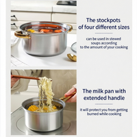 XINGWANG Ensemble de 12 casseroles en acier inoxydable avec bouilloire, batterie de cuisine antiadhésive, ensemble de casseroles à fond plat, marmite à soupe, ensemble de batterie de cuisine en métal