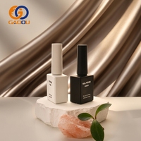 Flacon de vernis à ongles en verre noir mat carré de luxe personnalisé de 5 ml, 8 ml, 10 ml, 15 ml avec bouchon à pinceau
