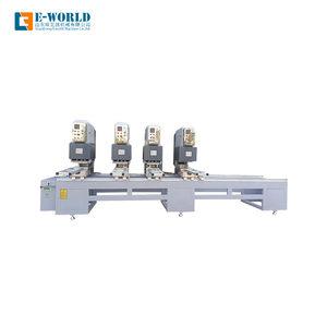 Machine à souder en aluminium à quatre têtes E-WORLD, haute précision, contrôle PLC, 380V, pour la fabrication de fenêtres et de portes - Product Image 1