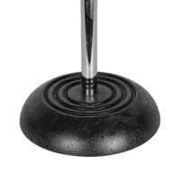 Support de basse pour basson professionnel en métal argenté, col de cygne, sur pied, hauteur 95 cm, diamètre 23 cm