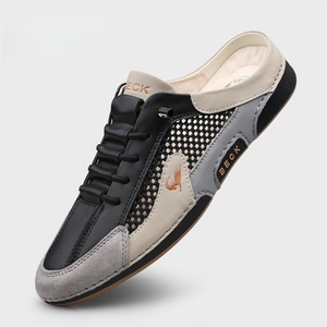 Chaussons respirants pour hommes sans talons, pour usage extérieur, dessus en cuir PU, semelle en caoutchouc - Product Image 2