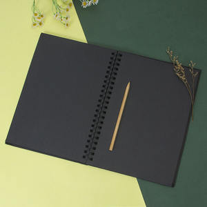 Miehui noir carnet de croquis papier lourd 110gsm papier à dessin noir pour crayons de couleur <span class=keywords><strong>graphite</strong></span> <span class=keywords><strong>craie</strong></span> de charbon de bois - Product Image 4