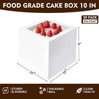 Vente flash : Boîtes à pâtisserie blanches 10*10*8 pouces avec fenêtre, écologiques, en matériaux recyclés, pour sushi, mariage, anniversaire