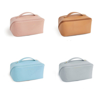 Ensemble de trousses de toilette en cuir PU avec logo personnalisé, organiseur de voyage pour cosmétiques et soins de la peau pour femme, étui de rangement en coton, trousse de maquillage personnalisée avec initiales