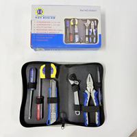 Nouvel ensemble d'outils de réparation domestique 8 pièces en acier Cr-V 2026 - Kit de bricolage multifonctionnel avec tournevis, pinces, clé à molette réglable et sac en toile