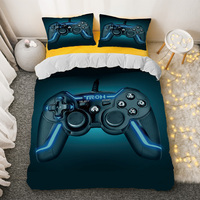 Ensemble de literie pour manette de jeu, 3 pièces, motif personnalisé, logo, housse de couette, ensemble de literie 100% polyester