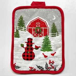 DUOLAI <strong>Kitchen</strong> 100% Cotton <strong>Potholder</strong> With Custom Design Printing Heat Resistant Non Slip Pocket Mitt Pot Holders for <strong>Kitchen</strong> Bbq - Product Image 2