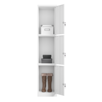 Casier vertical en acier à 3 niveaux, armoire de rangement métallique à 3 portes avec serrure, casier étroit pour personnel de salle de sport, pour usage scolaire ou de bureau