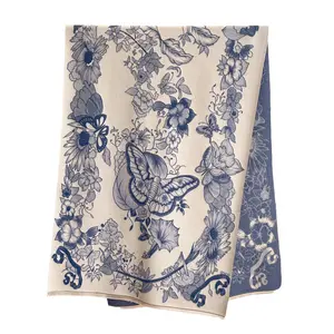 Geerdeng 2023 Thương Hiệu Sang Trọng Dày Mùa Đông Kẻ Sọc Paisley Jacquard Cashmere Chiếc Khăn Khăn Khăn Choàng Bọc Phụ Nữ Ấm Pashmina Khăn