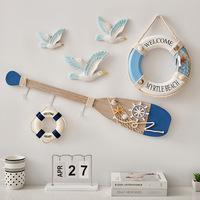 Style méditerranéen rétro Vintage 80CM bateau aviron crochet décoration murale pendentif pour enfants locataires Restaurant fond mur