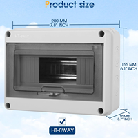 Boîtier de distribution électrique modèle PHT IP65 étanche en plastique pour la protection des disjoncteurs 125A/63A 8 prises