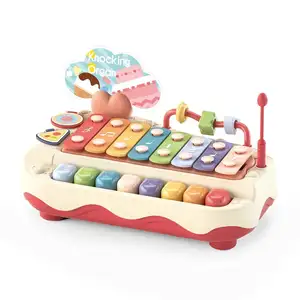 6M+ Baby Multifunctional Cake Percussion Piano 2 in 1 indoor percussion instrument plastic toys