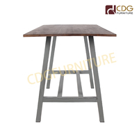 2023 cadre en fer industriel Commercial haut en bois café bistrot meubles Long grande Table de Bar moderne