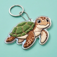 Porte-clés en plastique tortue en gros, porte-clés personnalisé animal marin, breloque de sac en chenille acrylique, sac de créateur personnalisé