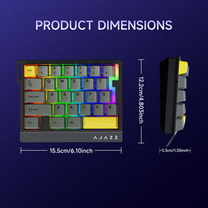 <span class=keywords><strong>Clavier</strong></span> de jeu mécanique à <span class=keywords><strong>une</strong></span> <span class=keywords><strong>main</strong></span> Ajazz AK029 29 touches Interrupteur magnétique filaire - Portable pour ordinateur portable ou ordinateur de bureau - Product Image 5