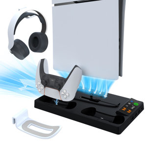 แท่นชาร์จตัวควบคุมเกม PS5 <span class=keywords><strong>Pro</strong></span> สำหรับคอนโซล PS5บางพร้อมที่แขวนหูฟัง - Product Image 2