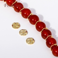 Séparateurs de perles rondes à friser en vague bricolage perles fabrication de bijoux 4/5/6MM 18K plaqué or vague perles entretoises plates