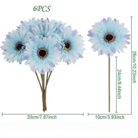 Fleurs artificielles multicolores réalistes au toucher réel, gerberas en PU, décoration florale pour mariage, Noël, maison, cuisine, arrangements floraux