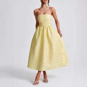 2025 vestido <span class=keywords><strong>de</strong></span> gasa informal sin tirantes americano europeo para mujer XS Primavera Verano transfronterizo Natural Digital fiesta noche - Product Image 4