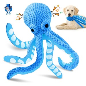 Büyük köpekler için Hotsale dayanıklı mavi ahtapot dolması Chew oyuncak interaktif peluş sesli evcil hayvan oyuncağı - Product Image 1