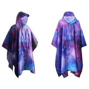 HPR0203 Poncho Impermeable de Poliéster Ripstop de Alta Calidad con Revestimiento de PU, Bolsillo en el Pecho y Capucha con Cordón Ajustable - Product Image 5