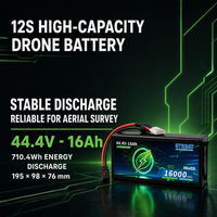Baterai Drone Kapasitas Tinggi 44.4V 12S 16Ah, Pengosongan 3C-5C, Waktu Terbang Lama, Suhu Operasi -40~60, Paket Baterai UAV