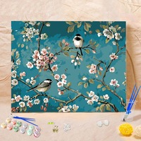 DIY Peinture à l'huile numérique peinte à la main Salon Paysage Fleur Décoration Peinture en poudre