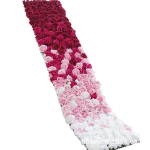 FC1001 Wedding Backdrop Customized Artificial Roll-up Flower Wall Silk Flower Panels for Wedding Background Decoration