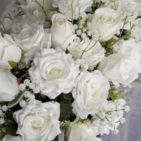 Decoración para Fiestas, Decoración para Salones de Boda, Mesas, Centros de Mesa Artificiales Blancos Grandes de 70 cm, Bola de Flores para Boda, Flores para Boda