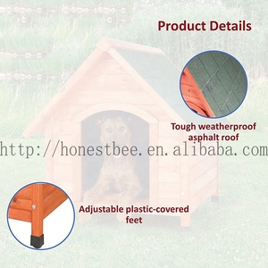 Abri en bois résistant aux intempéries pour animaux domestiques, meubles pour animaux domestiques, cabine en bois Durable, niche pour chiens, maison avec porte et pieds en plastique - Product Image 3