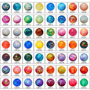 Wholesale Multicolor Synthetic Opal Round Beads Gemstone Loose Fire Opal Gem Stone