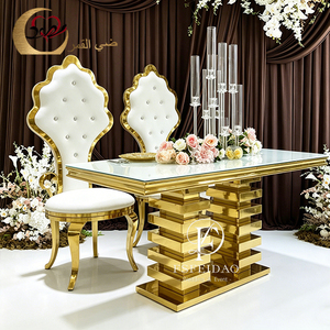 Modern Furniture Wedding Chairs With Stainless Steel Arm in Golden Color - Product Image 3