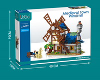 Modèle de moulin à vent de ville médiéval, puzzle 3d, petite maison, nouveaux jouets pour filles, blocs de construction, ensemble de jouets, 50103