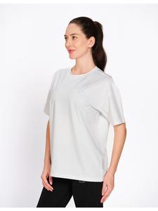 Munns & Mars <b>Women's</b> White Cotton Oversized Round Neck T-<b>Shirt</b> Solid Casual Tee Relaxed Fit Everyday Wear Fashion Top for Travel - Product Image 1
