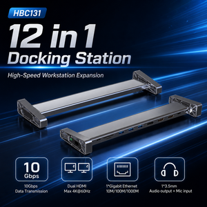 Base de Conexión USB-C Delgada 12 en 1, Doble 4K, para Tipo-C con Funciones Completas, USB 10Gbps, LAN Gigabit, Audio, 100W PD, <span class=keywords><strong>Hub</strong></span> de Aluminio, en Stock - Product Image 4
