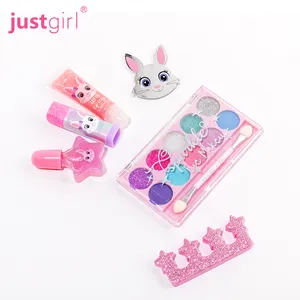 어린이 배낭 화장품 PVC 토끼 가방 키트 사용자 정의 귀여운 아이 섀도우 립글로스 작은 소녀 무료 샘플
