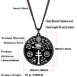Collar con Colgante de Acero Inoxidable Cortado con Láser, Amuleto Talismán Exterminador de San Cipriano, Joyería de Acero Titanio HLSS357 - Product Image 5