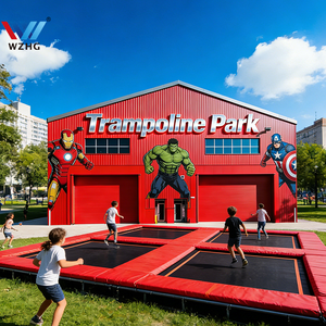 Taman Trampolin Stadion Struktur Baja untuk Penggunaan Komersial, Struktur Baja Premium Q235B dengan Lubang Busa dan Zip Line - Product Image 1