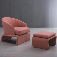 Fauteuil simple de luxe léger et durable avec repose-pieds et dossier solide, design moderne pour appartement et hôtel