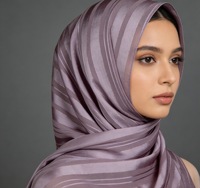 Tissu en satin de polyester jacquard à rayures B2 avec fil argenté, respirant, doux au toucher, pour la mode modeste de Turquie et du Maroc